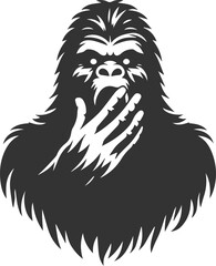 Vector silhouette of a bigfoot