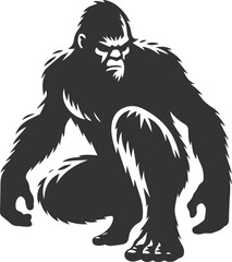 Vector silhouette of a bigfoot