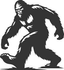 Vector silhouette of a bigfoot