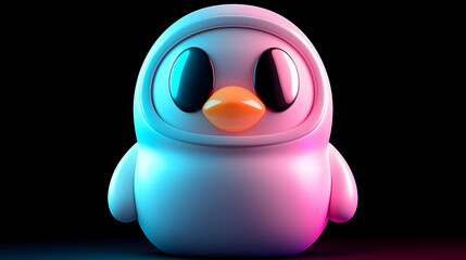 Obraz premium Cute Cartoon Chicken Astronaut in Space