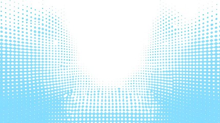 Fototapeta premium Light Blue Dotted Halftone Pattern Expanding from Center on White Backdrop Design
