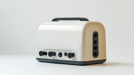 Retro Toaster with White, and Studio Shot.