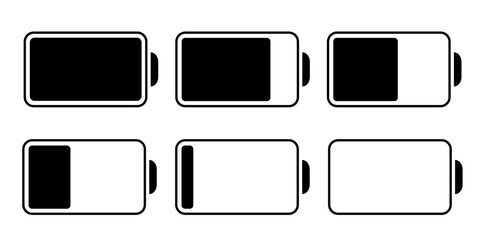 Battery icon set. Battery icons