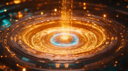 A glowing vortex of energy emitting from the center outwards