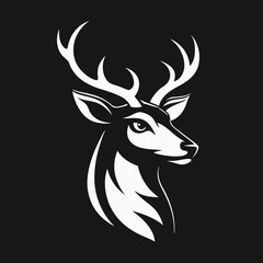 Vector art illustration of a deer head