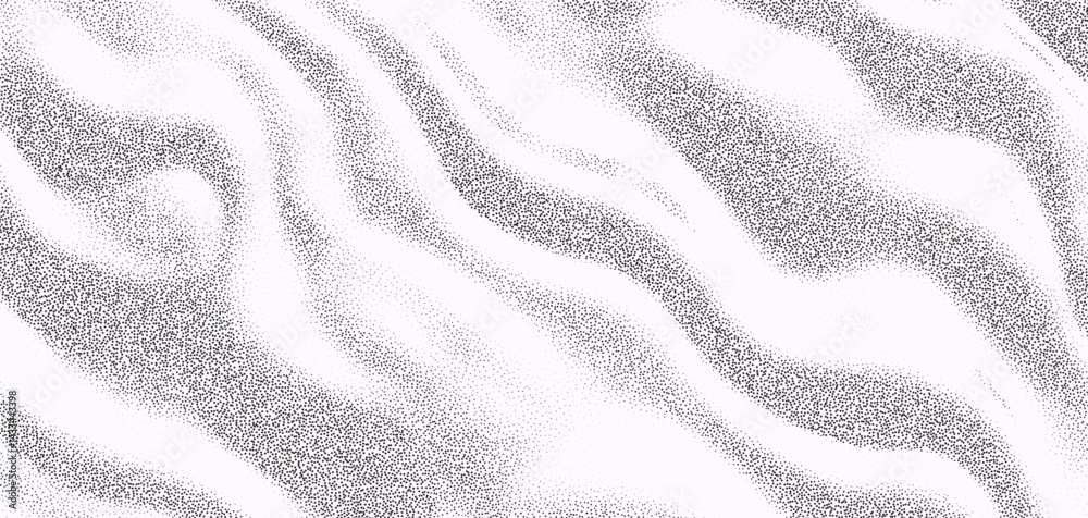 Poster Halftone texture overlay depicting flowing water patterns in monochrome tones with a smooth appearance