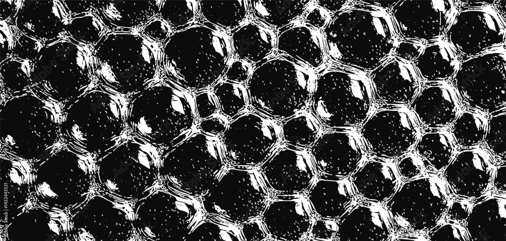 Poster Unique bubble overlay texture providing a modern artistic flair for design projects and creative uses in various backgrounds