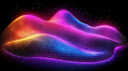 Vibrant Rainbow Digital Landscape: An Abstract Masterpiece of Light and Color