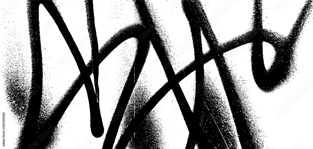 Aufkleber Graffiti spray overlay texture showcasing intricate grunge patterns with expressive lines and forms