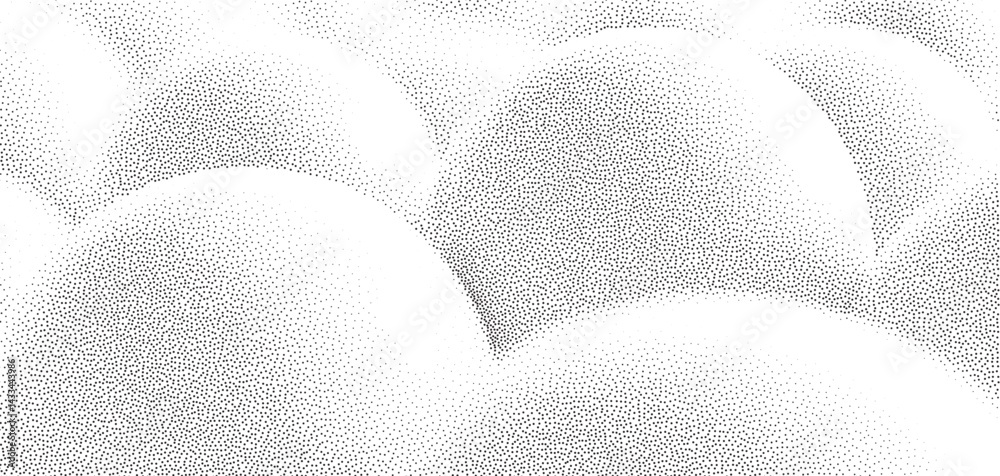 Poster Stippled texture of a three-dimensional surface with a soft and playful appearance