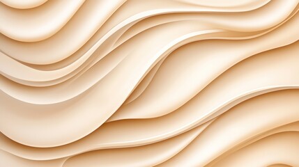 Abstract Beige Wave Background with Smooth Curves and Gentle Shadows
