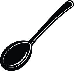 spoon icon black silhouette vector illustration on transparent background
