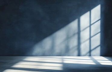 Window Light Pattern on Interior Wall and Floor, Abstract Shadow Design, Sunlight Effect