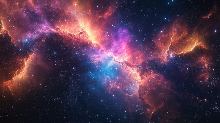 Fototapeta premium Galaxy Cluster Stretching Across Cosmic Void Low Resolution