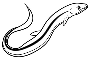 Ribbon Eel Outline Design