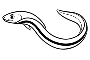 Ribbon Eel Outline Design