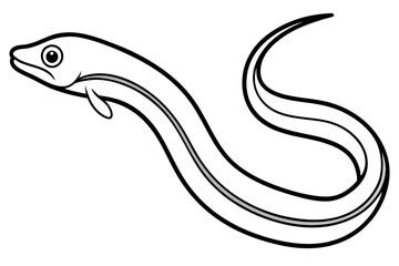 Ribbon Eel Outline Design