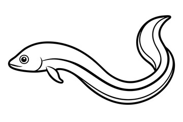 Ribbon Eel Outline Design