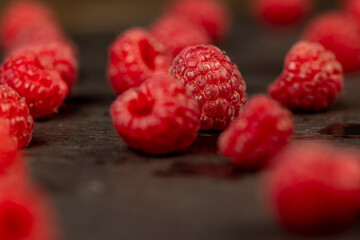 collected amount of ripe raspberries is red