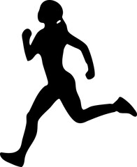 Silhouette pattern of a woman running