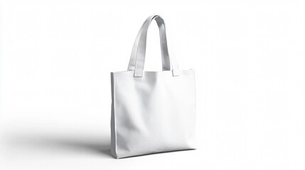 Eco-Friendly White Cotton Tote Bag Mock-Up for Professional Use