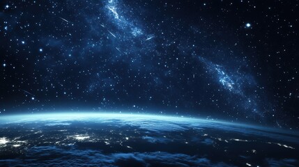 Fototapeta premium Starry Night Sky Filled with Meteor Showers