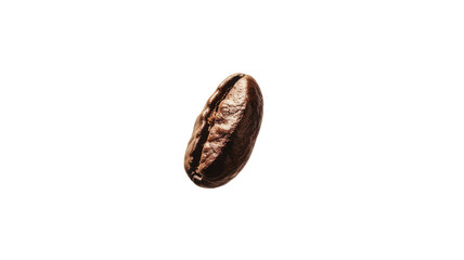 Freshly roasted coffee bean floating in white background showcasing its rich flavor and aroma