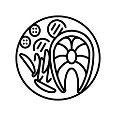 Ketogenic diet black line icon for digital and print projects.