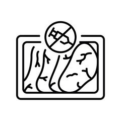 hormones free meat black line icon for digital and print projects.