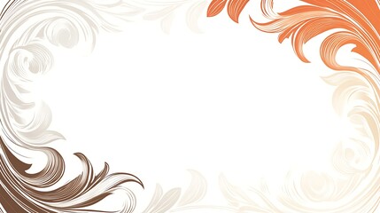 Fototapeta premium Floral Frame with White Background.