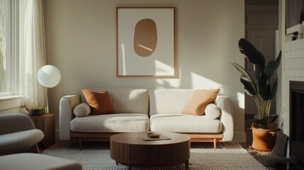 A modern living room showing stylish furniture and decor