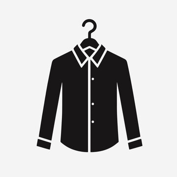 black shirt hanging on hanger clip art preview