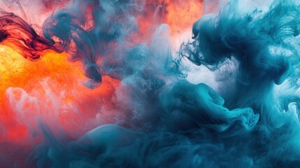 Dark Ink Cloud Expanding in Water