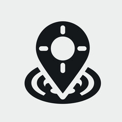 Naklejka premium very simple flat and single minimalist GPS Navigation Silhouettes in black on a white background 