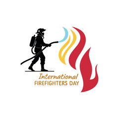 international firefighters day vector logo celebrated 4th may throughout the world