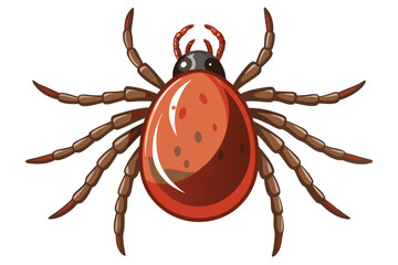 Illustration of tick animal on white.