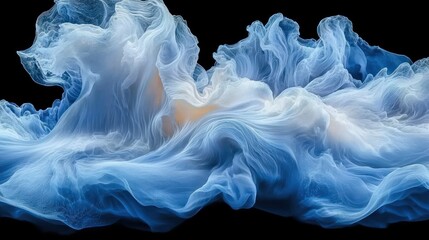 Fototapeta premium Abstract Blue Wave: Celestial Dance of Light and Shadow