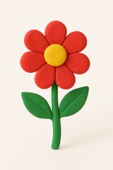 flower made of plasticine on a white background