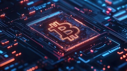 Obraz premium A futuristic online banking system integrating cryptocurrency accounts with traditional banking