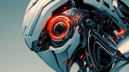 Fototapeta premium robotic vector with high-tech details and metallic textures.