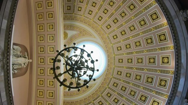 Amazing dome and chandelier in US Capitol building interior, Washington DC, United States