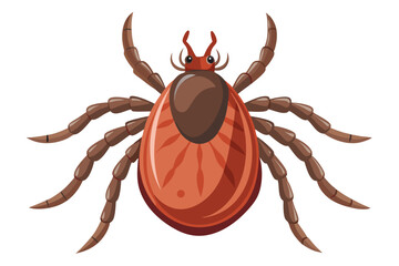 Illustration of tick animal on white.