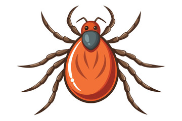 Illustration of tick animal on white.