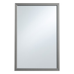 Modern Rectangular Mirror Reflection Gray Frame Home Decor Interior Design isolated transparent background