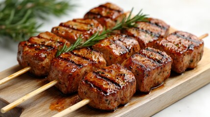 Grilled pork skewers