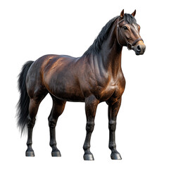 Obraz premium [Large Black and Brown Horse Breeds] Majestic Black Brown Horse Close-Up Portrait