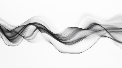 Obraz premium Minimalist Grayscale Abstract Waves with Smooth Cur in 6X Standard
