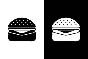 Black & White Burger Silhouette Vector High-Quality PNG & SVG.