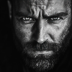 Obraz premium black and white portrait of a man