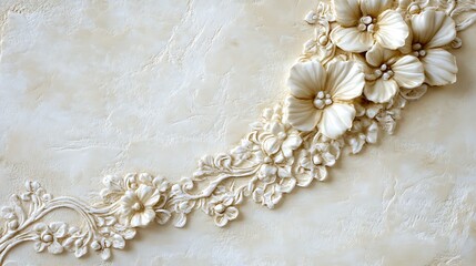 Obraz premium Beige Floral Wall Decor Texture. (2)